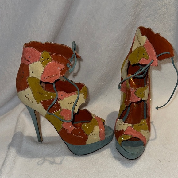 Charlotte Olympia Around the World Lace-Up Heels - Picture 2 of 10